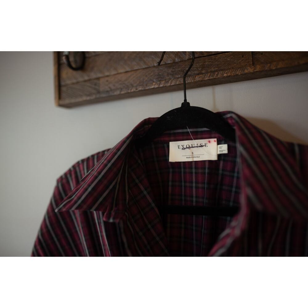 Anthropologie The Tobie Button-Front Pleated Shirt Dress by Exquise Small Plaid - Picture 3 of 4